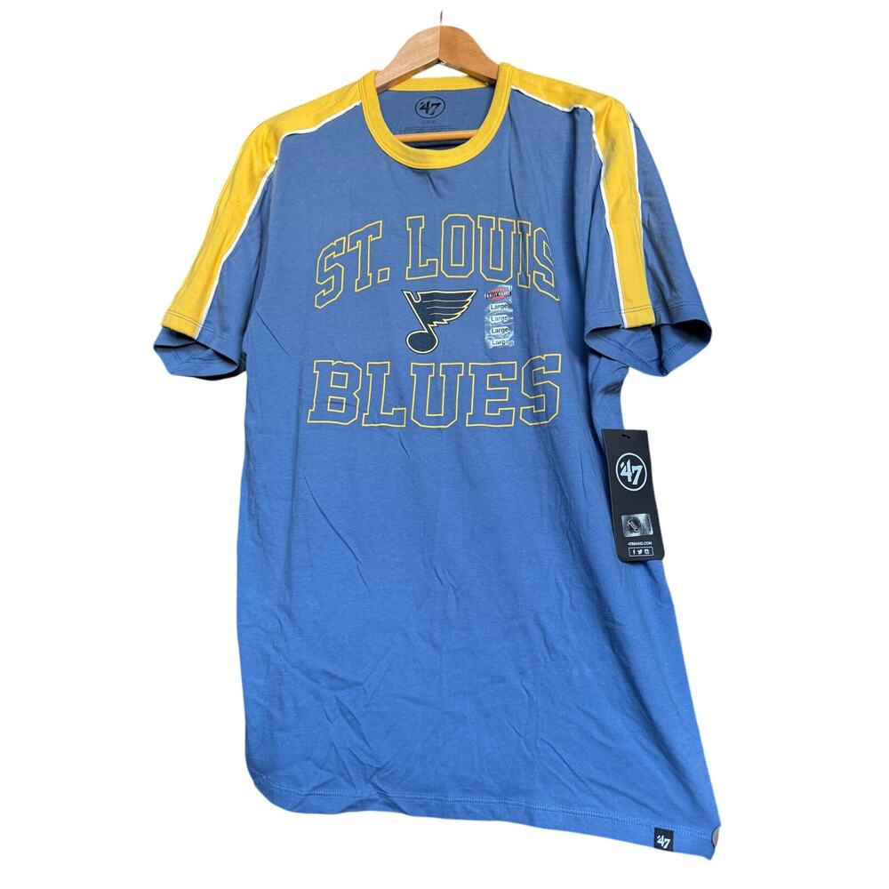 47 Brand - St. Louis Blues Shirt w/Yellow Shoulder Stripes
